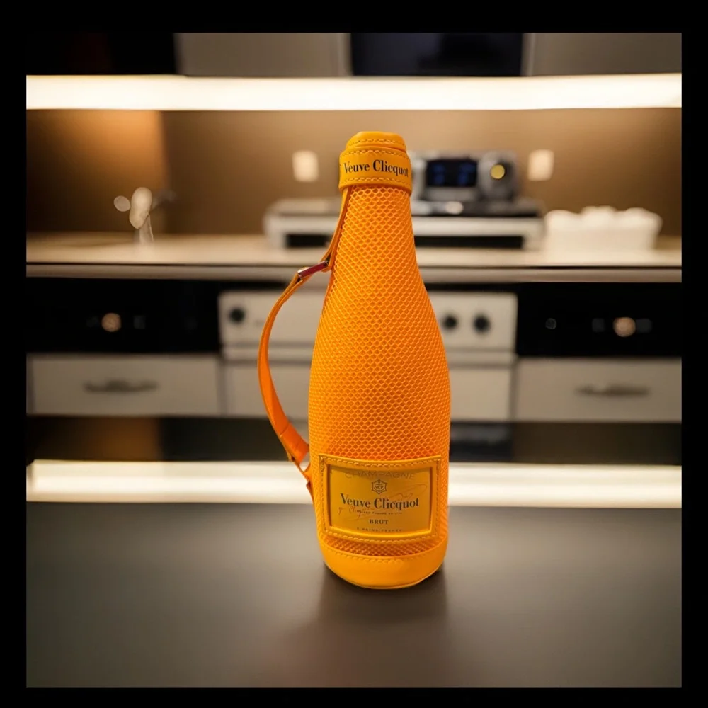 Veuve Clicquot Orange Champagne Bottle Ice Jacket Zippered Sleeve with Handle